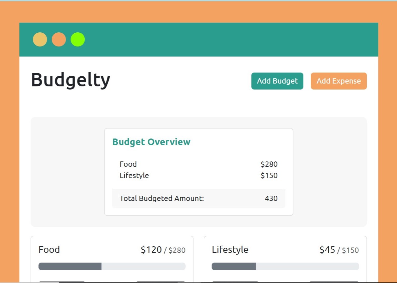 budget application screenshot